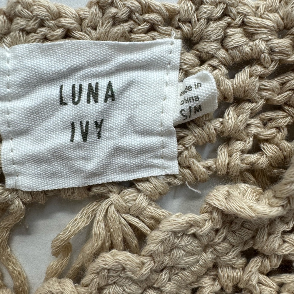 LUNA IVY.  Tan Cropped Cut Out Tank Top - Picture 5 of 6